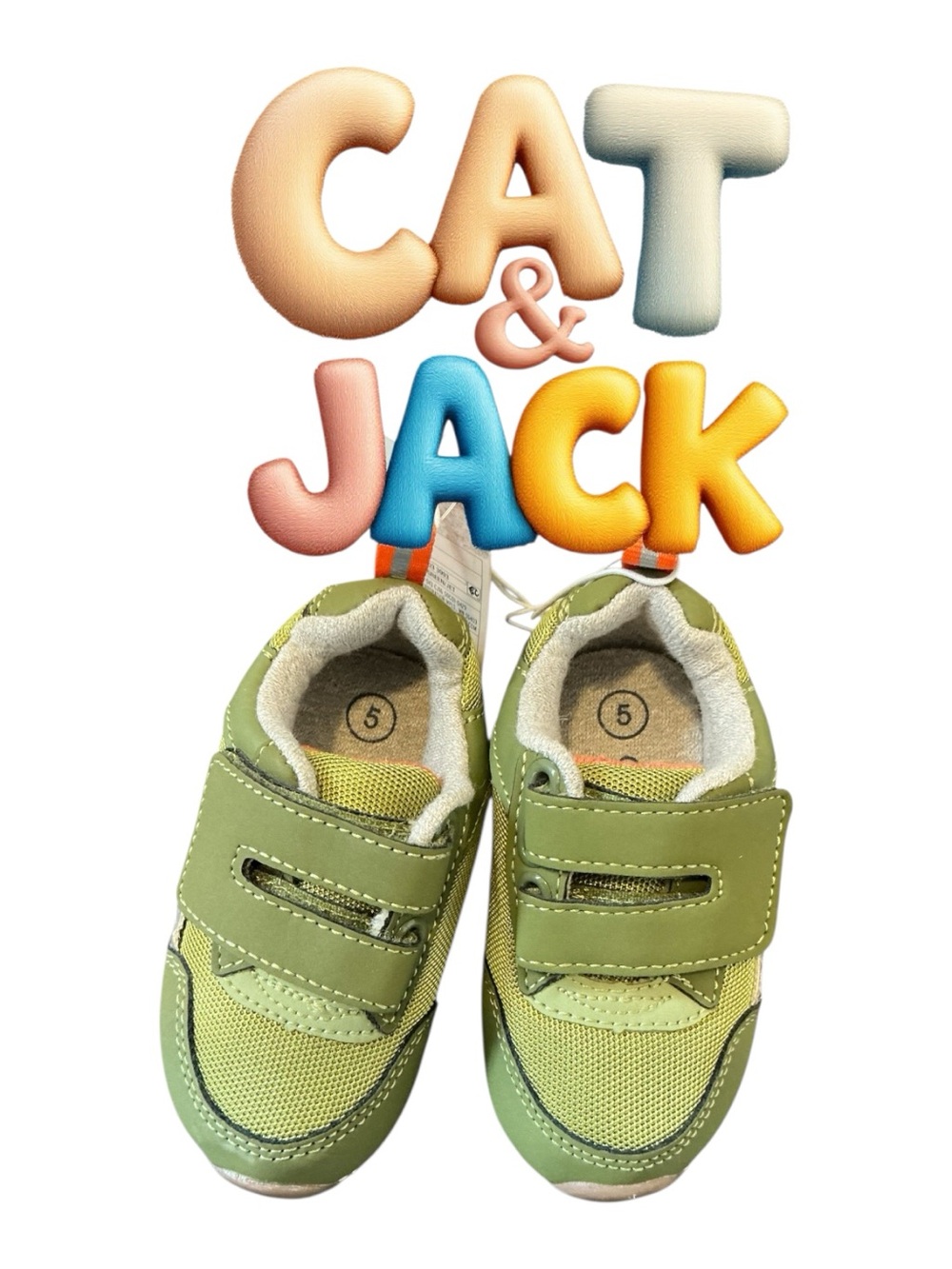 Cat & Jack Green Hook-and-Loop Kids Sneakers